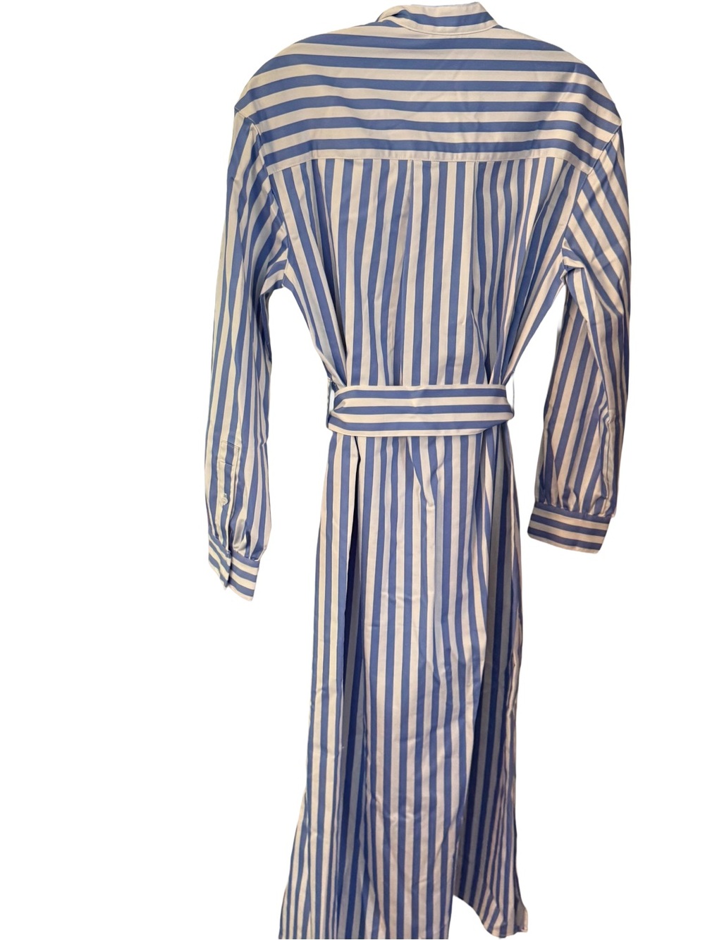 Club Monaco Women’s Blue & White Stripe Midi Dress Belt, Slits Sz S/P - Picture 2 of 10